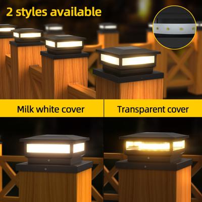 1/2Pcs Solar Powered Post Cap Lights Waterproof Automatic Charging Easy To Install Wireless LED Deck Fence Lights