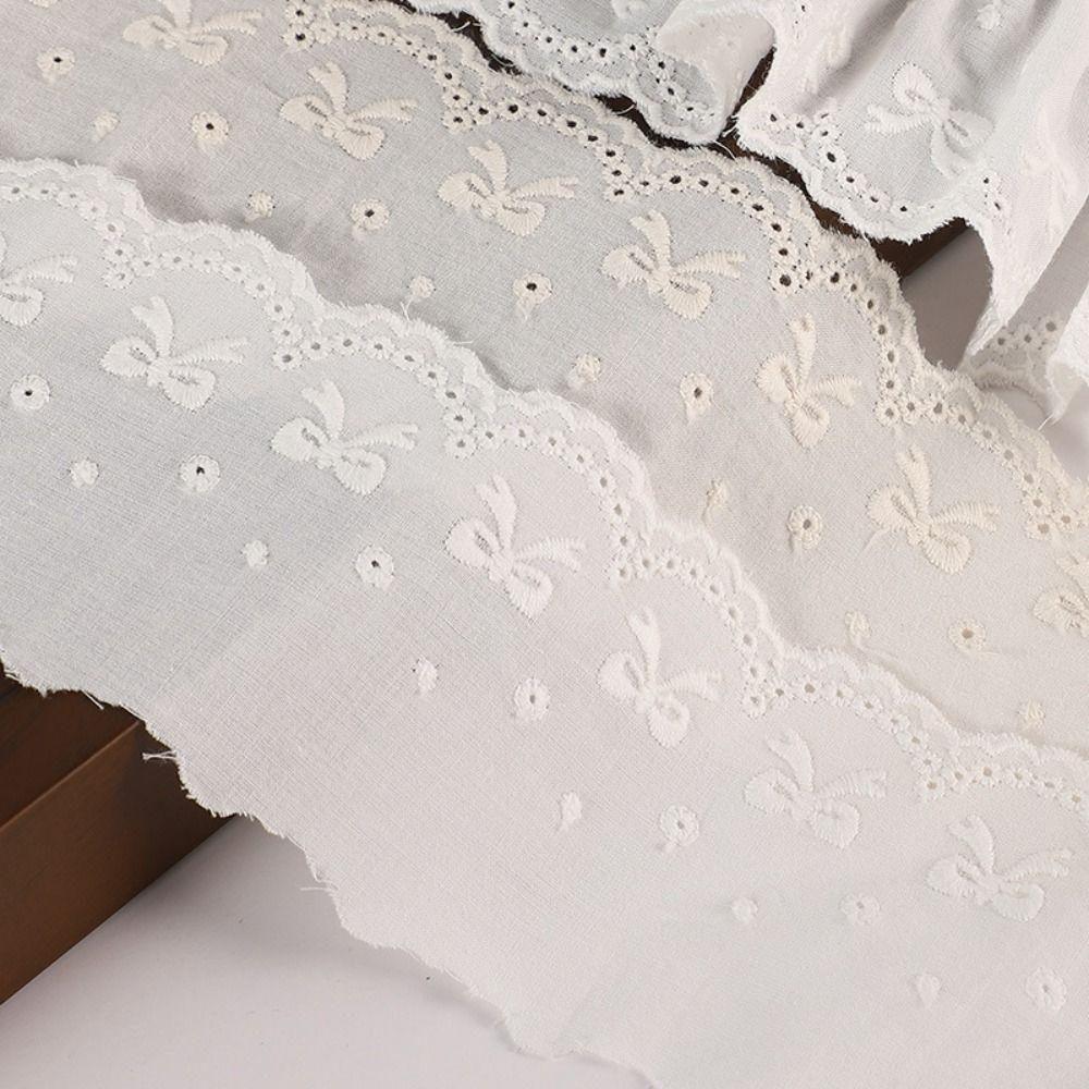 Decorative Trim White Ivory Cotton Lace Trim 16 Yards Embroidery Floral Embroidery Ruffle Sewing Trim