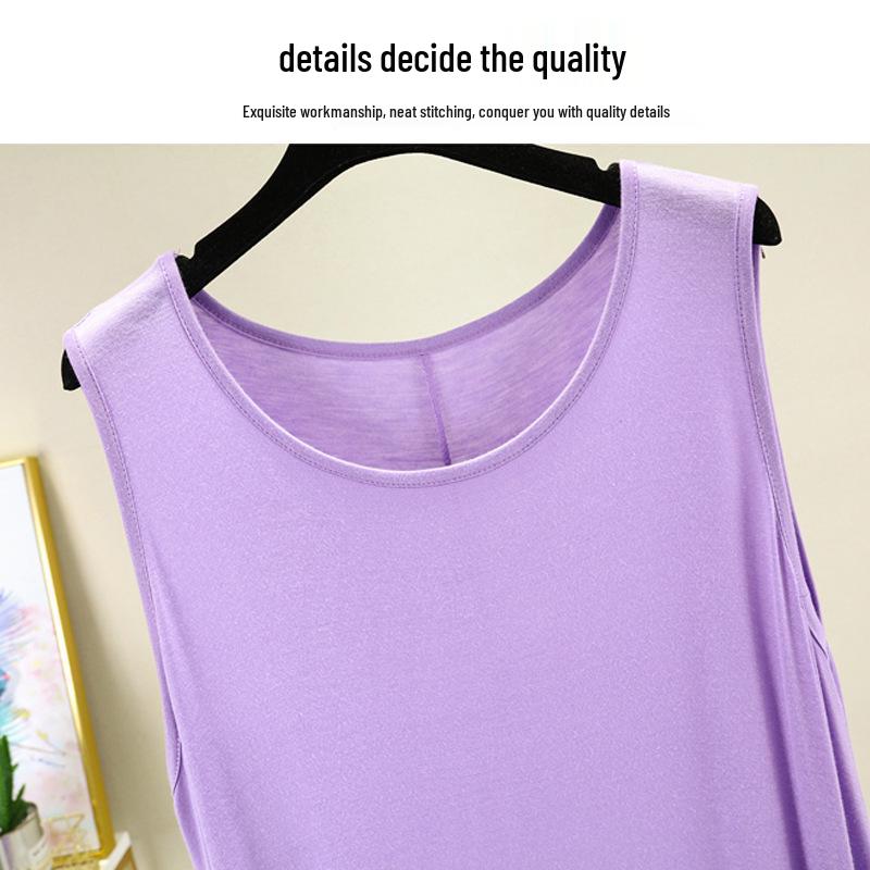 Plus Size Summer Modal Maternity Sleeveless Mid-Length Swing Dress