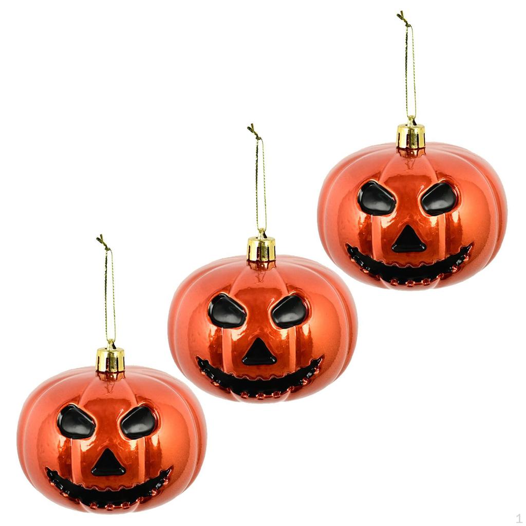 3 Pieces Halloween Hanging Pumpkin Decorations Ball Ornaments,Baubles Scary Spooky Party