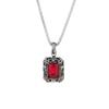 Men Necklace Vintage Skull Artificial Zircon Personalized Long Trend Necklace