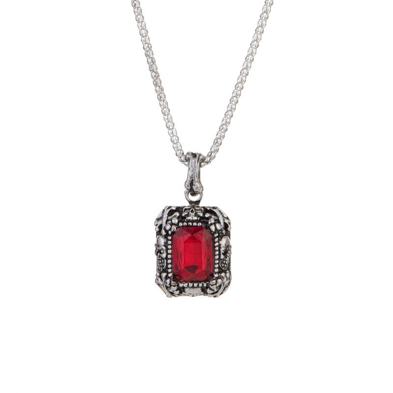 Men Necklace Vintage Skull Artificial Zircon Personalized Long Trend Necklace
