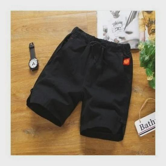 Men's White Linen Ethnic-Style Three-Quarter Summer Shorts