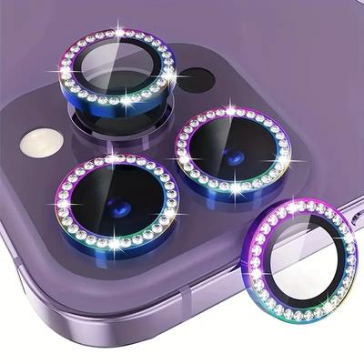 Protezione Obiettivo Fotocamera Diamante Arcobaleno Vetro Temperato Strass per IPhone 15 14 13 12 11 Pro Max Plus 12 15Pro 15ProMax 14 ProMax Custodia
