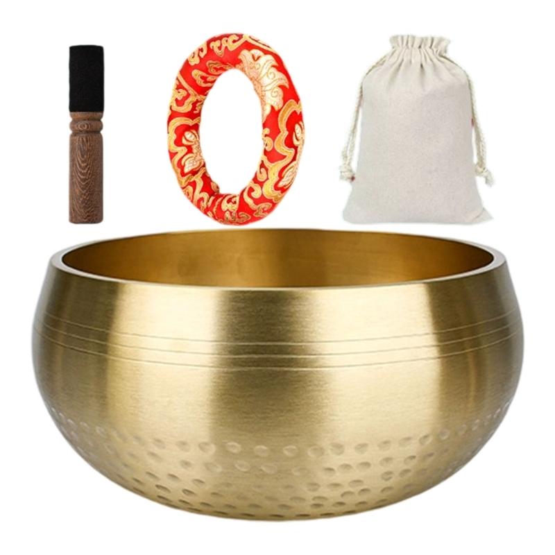 

Multifunctional Tibetan Sound Counseling Set Bronze Bowl Club Cushioned Base Fabric Bag Various Measurements Offered 8cm