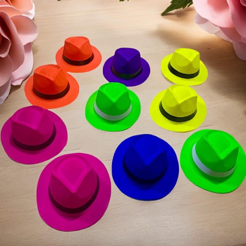 Fashionable fluorescent black belt plastic top hat, retro jazz top hat, British style party decoration hat, adult style hat, cir