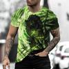 Fashion T Shirt Mens 3D Animal Print Short Sleeve Casual Street Wolf Graphics T-shirt Oversized Tee Shirt Men Clothing
