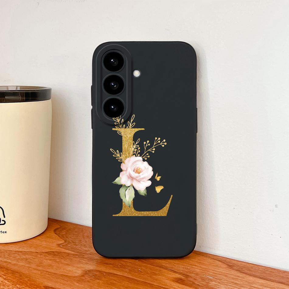 Flower Letter Phone Cover For Samsung S26 Ultra Case For Samsung S26 Plus Back Cover Soft Liquid Silicone Fundas For Galaxy S 26