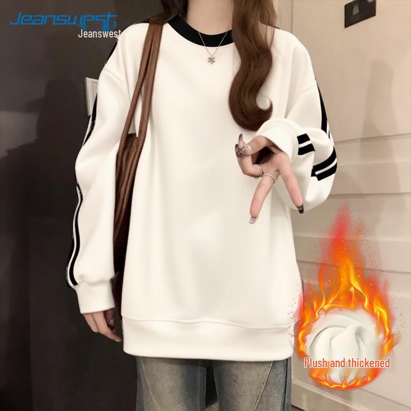 JEANSWEST Women's American Casual Crewneck Sweatshirt