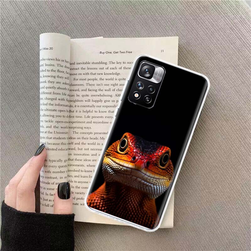 Lizards and Geckos Have Big Eyes Phone Case For Redmi Note 13 12 Pro Plus 14 15 Pro 5G 11 11T 11E 11S 10 Pro 10S 9 9S Cover Cell