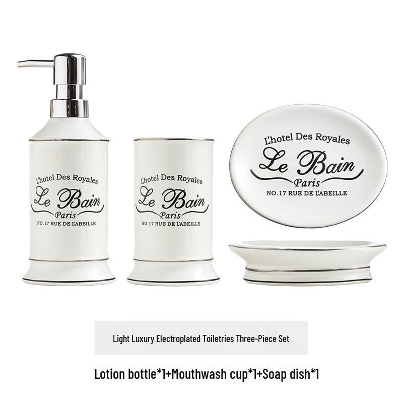 OLOEY French Style 3-Piece Ceramic Travel Wash Set