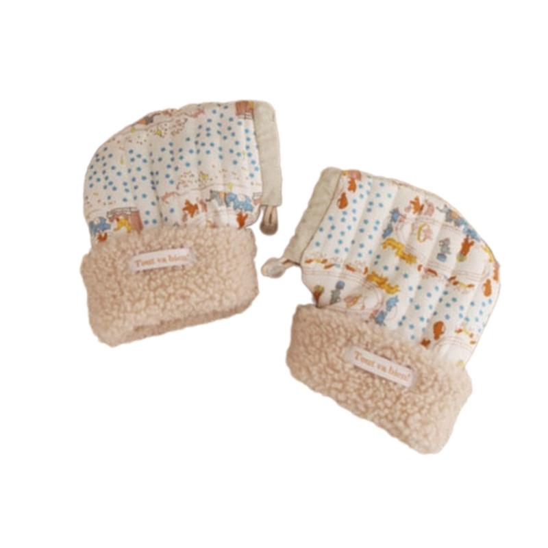 

Windproof Infant Stroller Hand Muffs Outdoor Sports Mittens Cartoon Printed Hands Warmer Scooter Accessory for Winter хаки