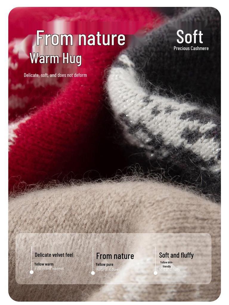 Autumn/Winter Girls' Cute Cat Cashmere Sweater - Thickened Wool for Big Girls