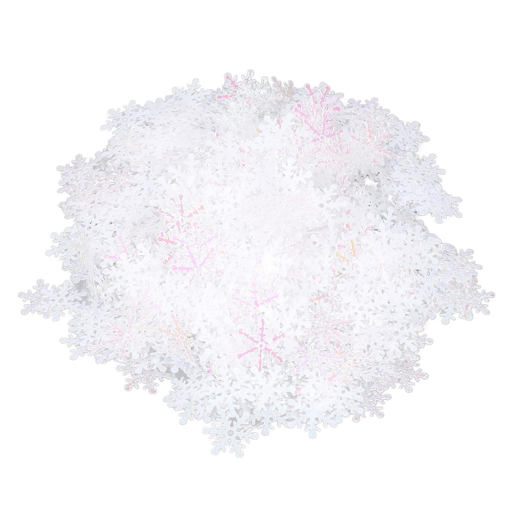 1000Pcs Snowflake Confetti 0.9in Vibrant Color Reusable Plastic Multi Purpose Christmas Confetti for Box Tree Vase