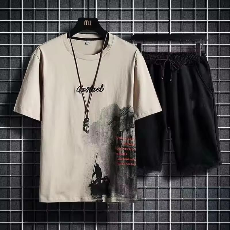 Summer Quick Drying Men's Sets Fashion Tracksuits Casual Breathable Short Sleeve 3D Printed Sports T-shirt+Shorts Basketball Set