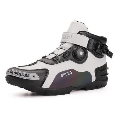 Botas de ciclismo para las cuatro estaciones, botas de moto para exteriores para hombre, botas de cuero informales de caña alta de talla grande, botas antideslizantes de moda británica