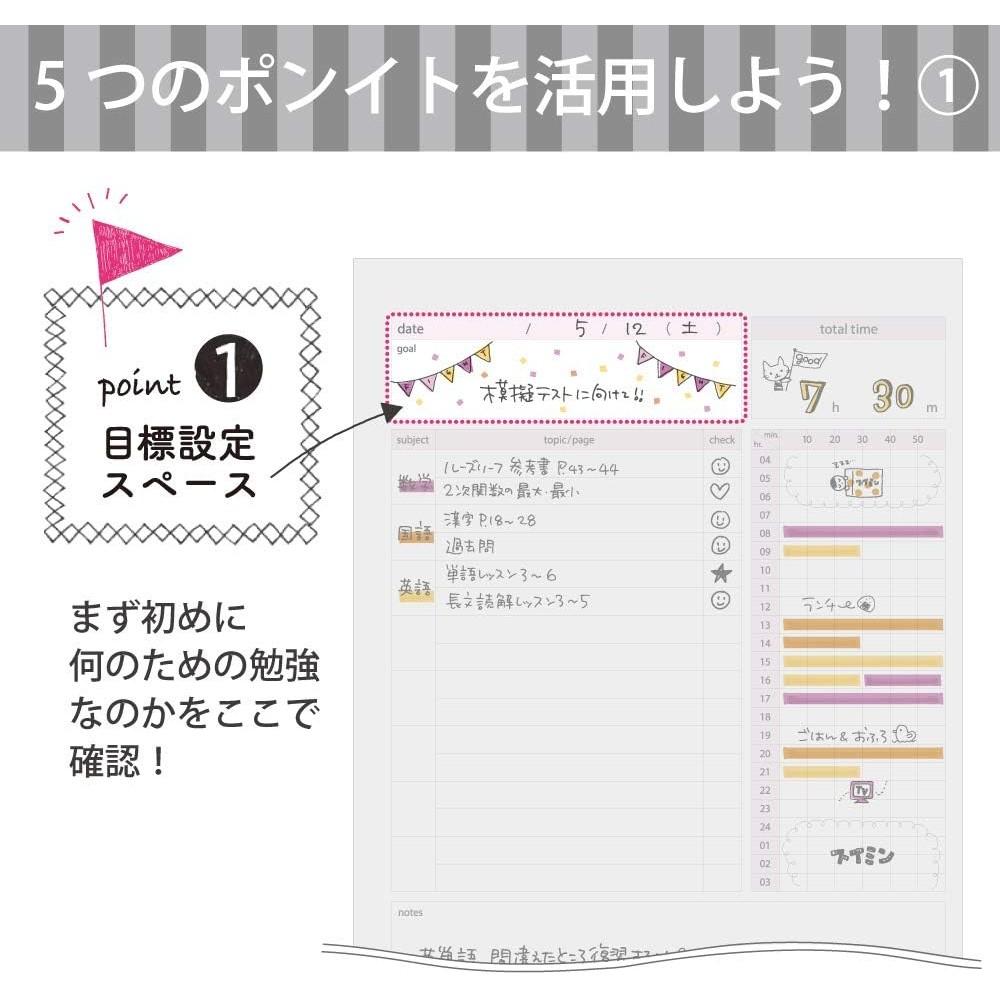 KOKUYO Campus Notebook Study Planner Daily Ruled B5 Light Pink No-Y80MD-LP