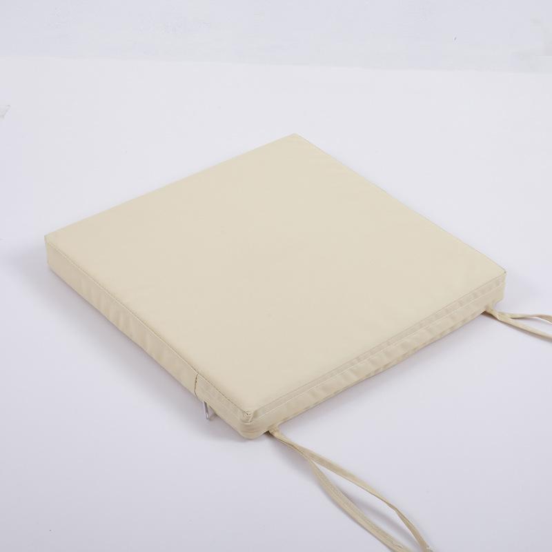 Solid Color Square Cushions Outdoor Waterproof Patio Cushions Striped with Binding Strap for Garden Sofa Chair Seats Decoration