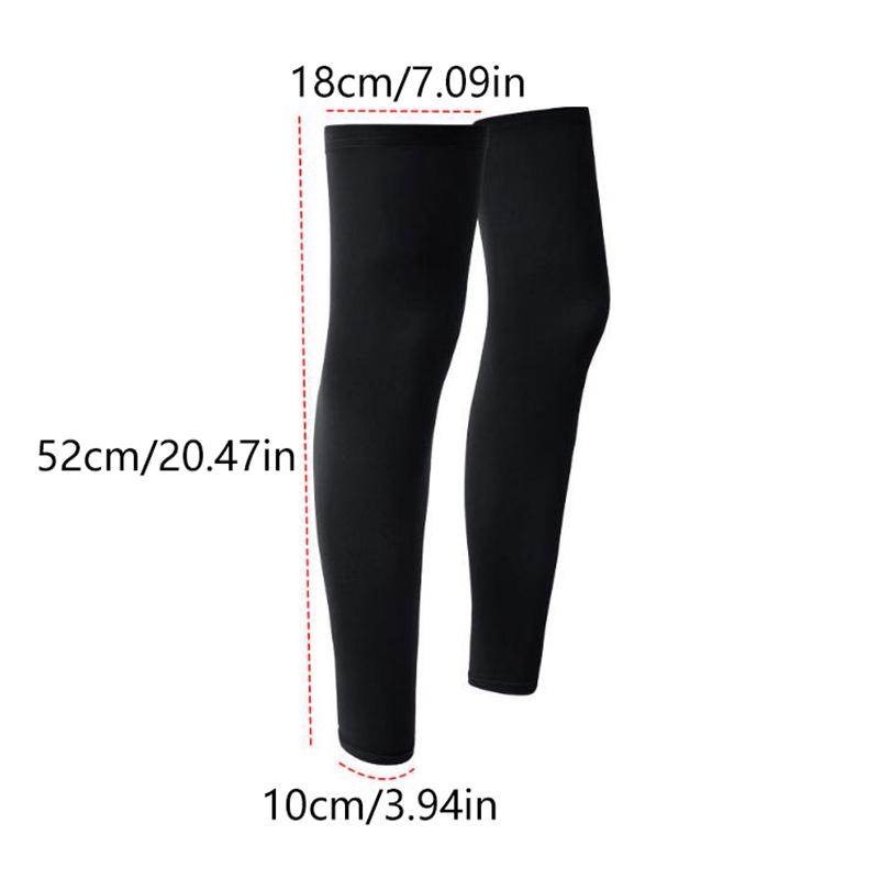2Pc Summer Running Cycling Legs Sleeve Ice Silk Protection Compression Non-Slip Leg Warmer Cooling Sport Gear Sunscreen Leggings
