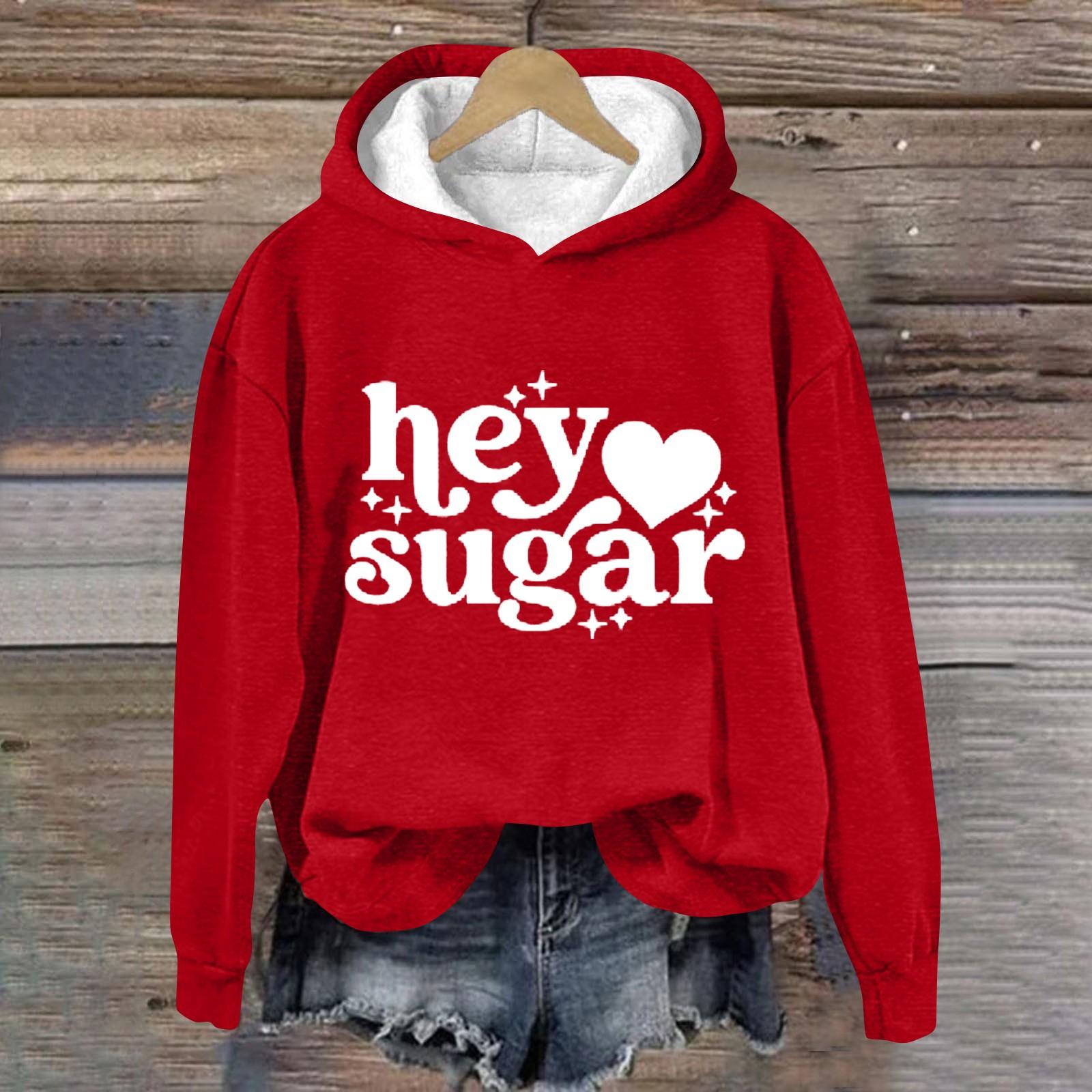 

Женская рубашка с длинными рукавами и принтом ко Дню святого Валентина и толстовка с капюшоном L киноварь