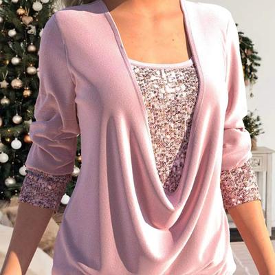 Dámská halenka Streetwear s výstřihem do U Měkká tkanina Stylové elegantní dámské topy pro každodenní nošení