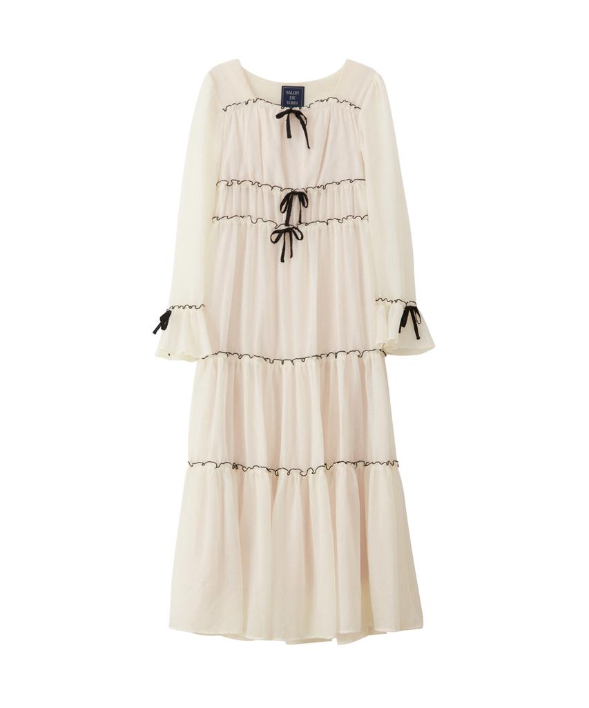 Salon De Yon Glitter Chiffon Princess Dress_ Ivory