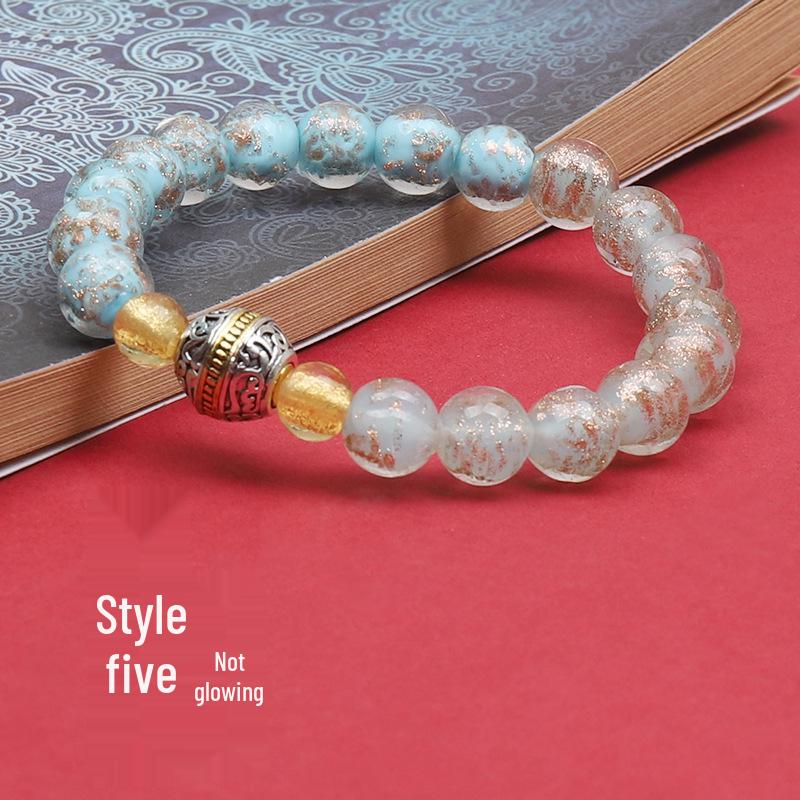 

Светящийся браслет из бусин с глазурью из золотой фольги - Китайские украшения для удачи и перемен Approx. 10mm