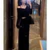 Black Long-sleeved Dress Women's Clothing Early Autumn Wear New Early Autumn Korean Atmosphere Hip-wrapped Dress
