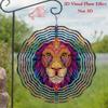Vibrant Lion Face Wind Chime Metal Kinetic Spinner for Garden Patio Window Decor Colorful Striped Design Indoor Outdoor Yard Art