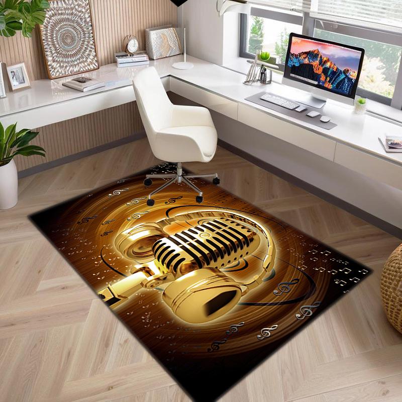 1Pc Musical elements Printed circular carpet, home door mat, outdoor travel protection carpet A10