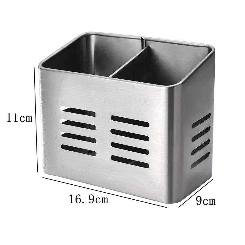 Stainless Steel Cutlery Drainer Vertical Dishes Holder Chopsticks Drain Storage Basket Tableware Organizer Shelves Kitchen Tools