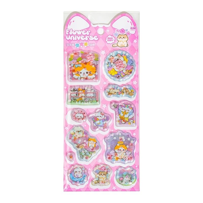 

3D Glitters Sand Decorative Sticker with Relaxing Shake Motion for Kids Journals and Stress Relief Activity