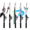 1PC Retractable Cat Feather Teaser Wand Stick Toys Interactive Cat Fishing Rod for Indoor Play Kitten Teaser Supplies