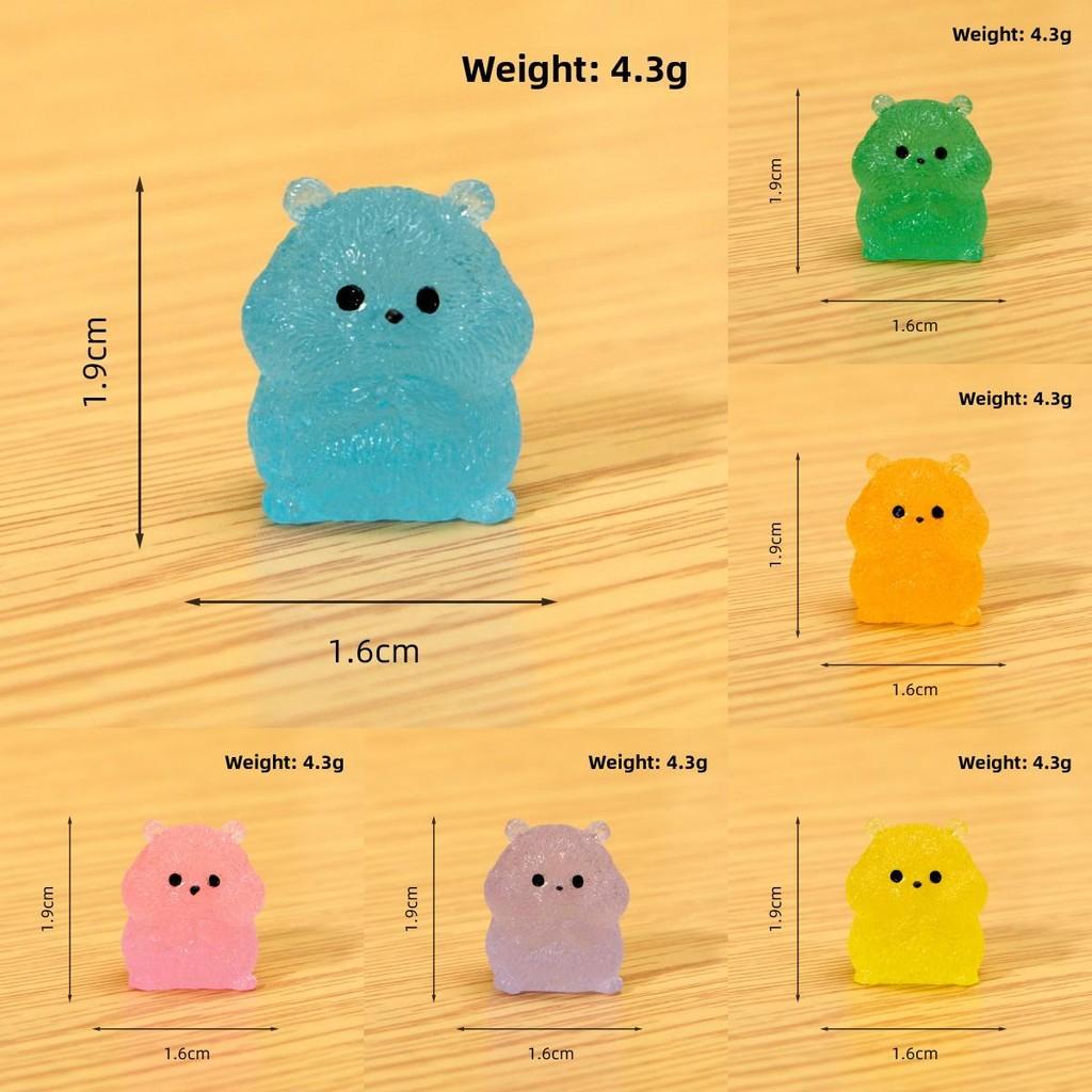 Micro Landscape Ornament Luminous Hamster For Modern Home Office Decoration