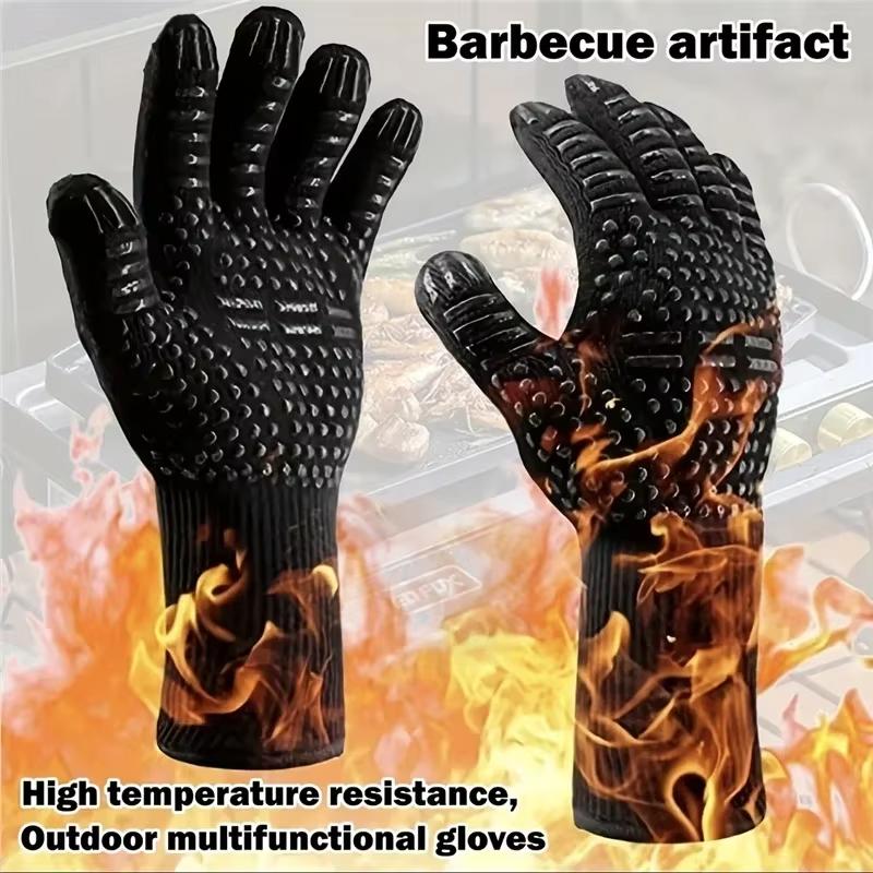 500-800 Centigrade BBQ Fire Gloves Flame Retardant Non-slip Fireproof Extreme Heat Resistant Microwave Oven Gloves Oven Mit