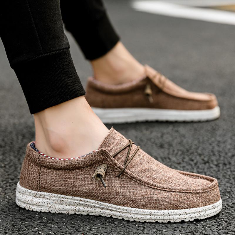 Canvas Shoes Breathable Men's Loafers Casual Comfortable Footwear Designer Shoes Men Zapatos De Hombre Plaid Woven Canvas Shoes