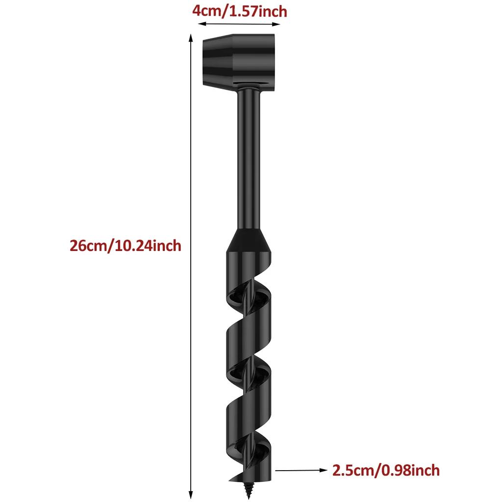 Auger Drill Bits 10/16/19/25mm Width Outdoor Survival Punch Tool Camping Bushcraft Manual Hole Maker Wrench Core Woodworking