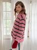 Teuwi Le Moon Striped Collar Loose Fit Knit
