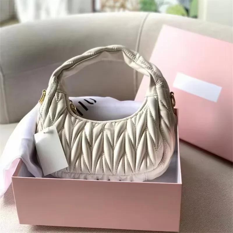 

Женская плиссированная сумка через плечо с логотипом, пакетные сумки, сумки для покупок, роскошные дизайнерские сумки