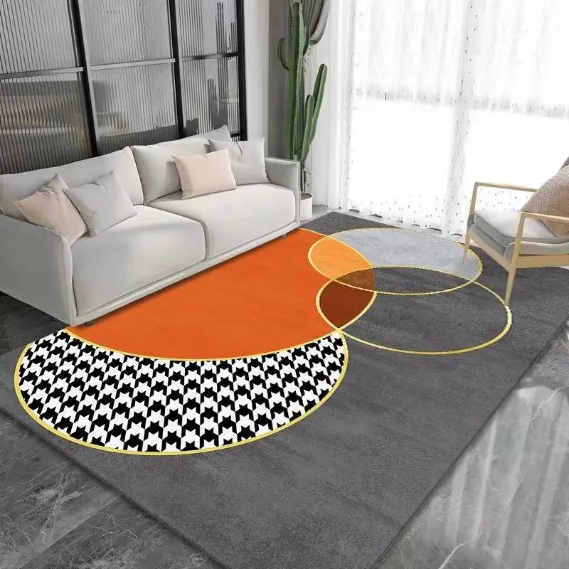 Nordic Geometric Gray Living Room Carpet Decoration Home Modern Luxury Sofa Side Lounge Rugs Non-slip Bedroom Coffee Tables Mat