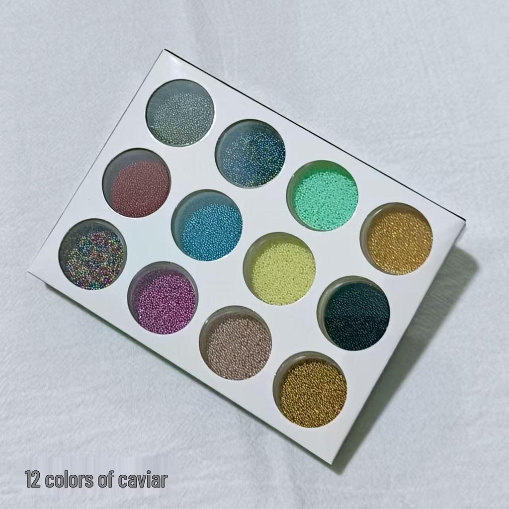 12-Color Crystal Nail Powder Glitter Set