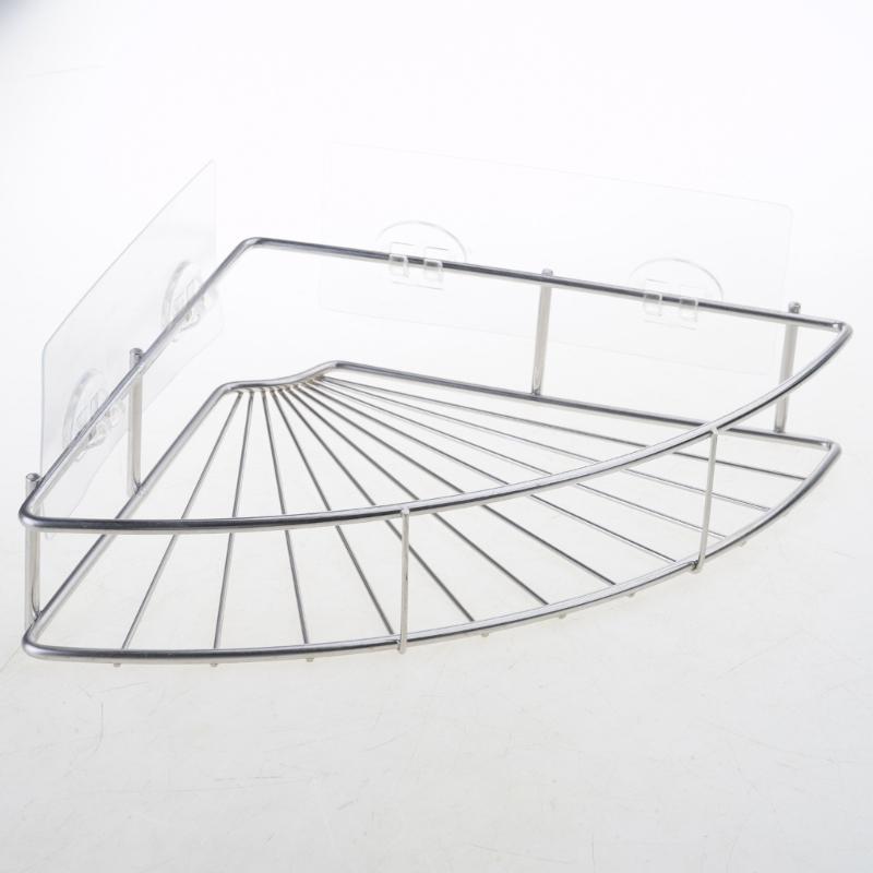 Multifunctional Stainless Steel Bathroom Shelf Adjustable Shampoo Rack Suction Cup Mount For Kitchen Shower Organization