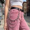 Double-layer Metal Waist Chain Studded Punk Belt Chain Personality Rivet Studded Pants Chain  Steet