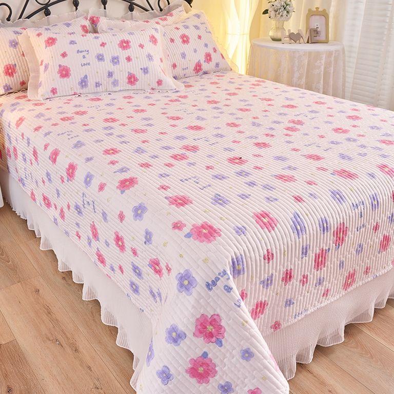 New Washed Cotton Bed Cover Four Season Universal Thick Bed Sheet Single Piece Bed Skirt Bed