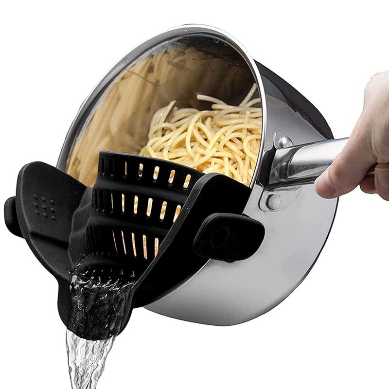 1PC Nastavitelné sítko na hrnce Silikonové kuchyňské nářadí Nábytkové příslušenství pro pánve Těstoviny proti rozlití