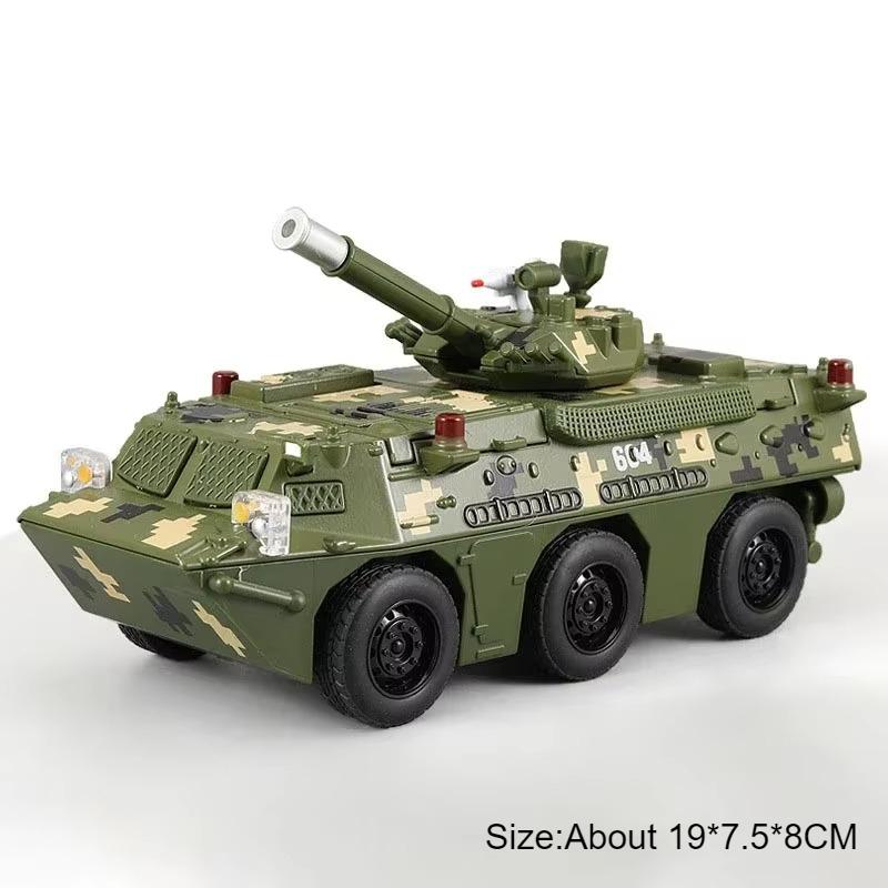 

1:35 ZSL92 Type Infantry Military Alloy Tank Toy Model Shock Absorption Music Light Pull Back Miniature Vehicle Models Boys Gift