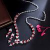Design Ruby Necklace Bridal Banquet Wedding Dress Accessories Pieces Earrings Zircon Set