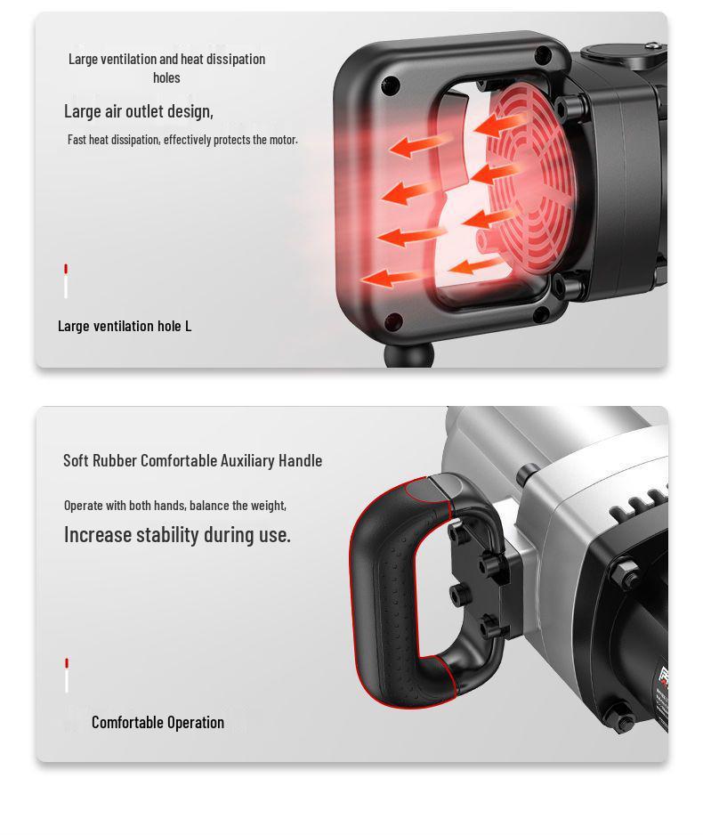 220V Heavy Duty High Power Electric Impact Wrench with Large Torque Socket - Industrial Style