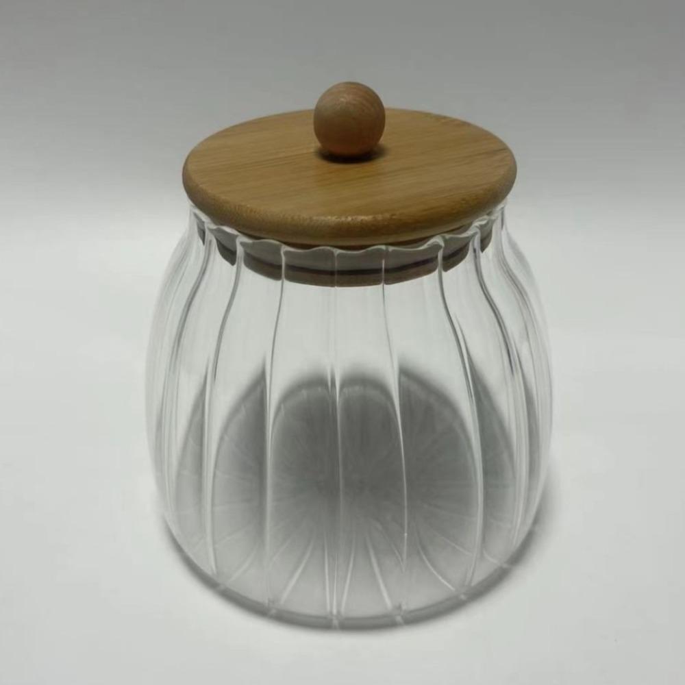 Transparent Airtight Glass Containers Moisture Proof Tea Storage Jar Coffee Bean Seasoning
