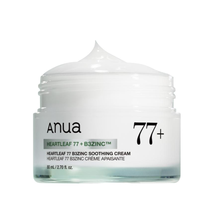 Anua Heartleaf 77% B3 Zinc Soothing Cream (80ml) | Sebum Control & Redness Relief | Non-Comedogenic Gel Cream for Acne-Prone Skin